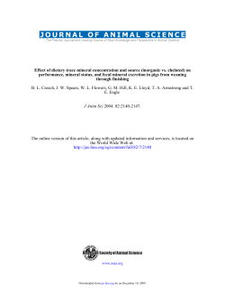Effect of dietary trace mineral concentration and source (inorganic vs