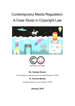 Contemporary Media Regulation: A Case Study in Copyright Law