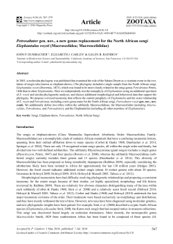 Petrosaltator gen. nov., a new genus replacement