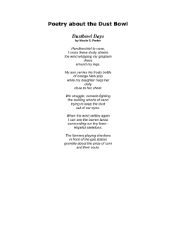 Poetry about the Dust Bowl Dustbowl Days