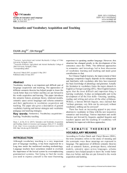 Semantics and Vocabulary Acquisition and Teaching