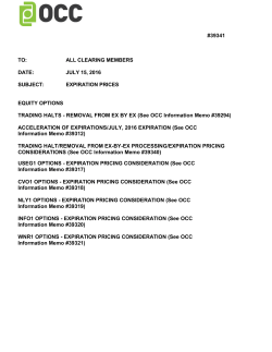 expiration prices - The Options Clearing Corporation