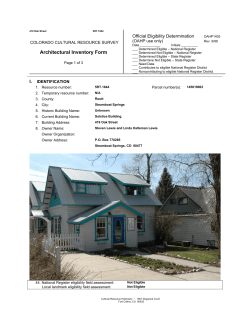 Architectural Inventory Form