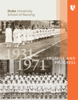 promIse and progress - Duke School of Nursing