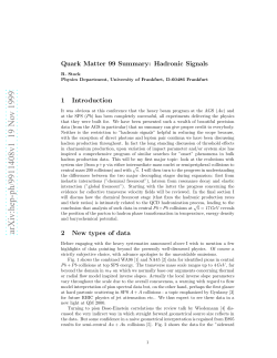 Quark Matter 99 Summary: Hadronic Signals