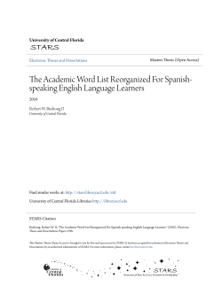 The Academic Word List Reorganized For Spanish