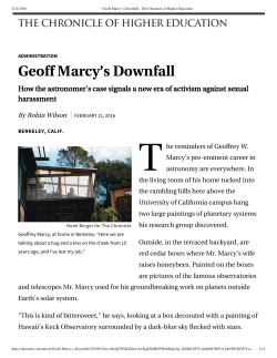 Geoff Marcy`s Downfall