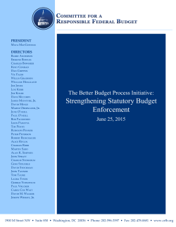 Strengthening Statutory Budget Enforcement