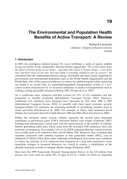 The Environmental and Population Health Benefits of Active Transport