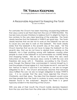 A Reasonable Argument for Keeping the Torah