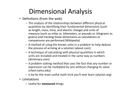 Dimensional Analysis - Napa Valley College