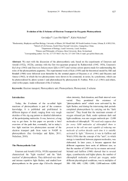 827 Evolution of the Z-Scheme of Electron Transport in Oxygenic