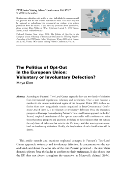 The Politics of Opt-Out in the European Union