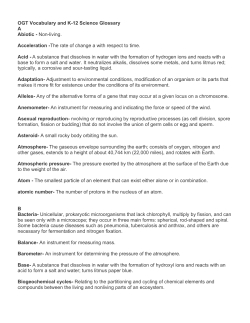 OGT Vocabulary and K-12 Science Glossary A Abiotic - Non