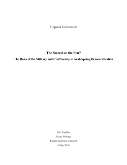 Eric Franklin, &ldquo;The Sword or the Pen? The Roles of the Military and