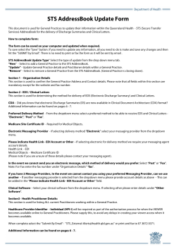 STS AddressBook Update Form - Medical
