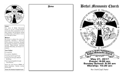 May 21, 2017, Bulletin - Bethel Mennonite Church