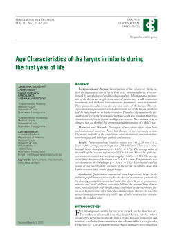 Age Characteristics of the larynx in infants during the first year of life