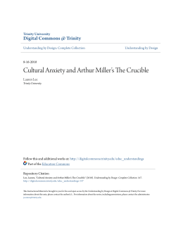 Cultural Anxiety and Arthur Miller`s The Crucible