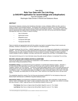 Rule Your Data with The Link King&copy; (a SAS/AF&reg; application for