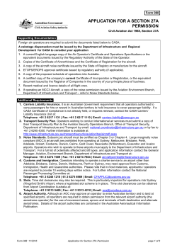 Form 088, Application for a Section 27A Permission