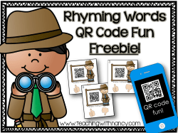 Rhyming Words QR Code Fun Freebie!