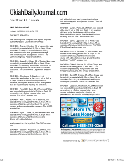Sheriff and CHP arrests