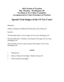 Special Trial Judges of the US Tax Court