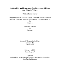 Authenticity and Experience Quality Among Visitors