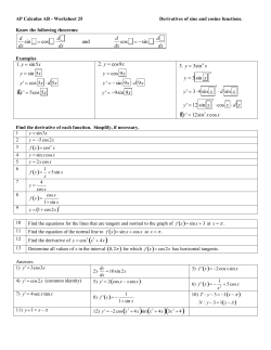 Derivatives of Sine and Cosine Functions