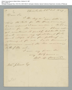 Robert Young Hayne to Robert Gilmor, October 23, 1827 Box 3