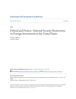 Defend and Protect: National Security Restrictions on Foreign