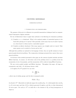 COUNTING MONOMIALS 1. Introduction and preliminaries. The