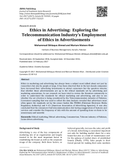 Ethics in Advertising: Exploring the Telecommunication Industry`s