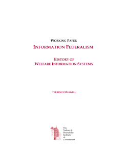 Information Federalism: History of Welfare Information Systems