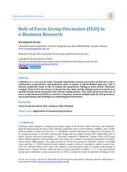 Role of Focus Group Discussion (FGD) in e