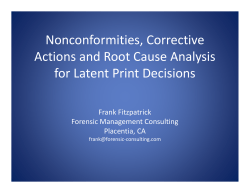 Nonconformities, Corrective Actions and Root Cause Analysis