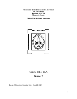 Course Title: ELA Grade: 7