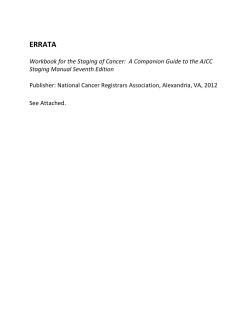 Errata for the Workbook for the Staging of Cancer