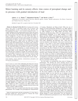 Motor learning and its sensory effects: time course of perceptual