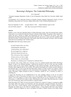 Browning`s Religion: The Undecided Philosophy
