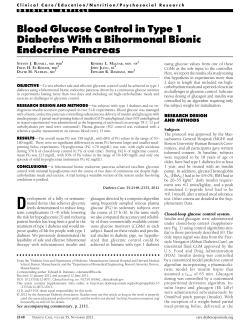 Blood Glucose Control in Type 1 Diabetes With a