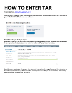 How to Enter A Travel Activity Request (TAR)