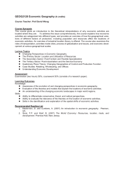 GEOG2128 Economic Geography (6 credits)