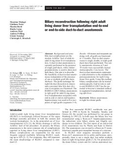 Biliary reconstruction following right adult living donor liver