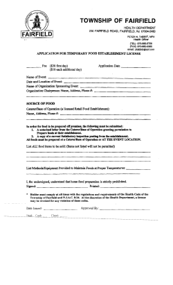 TOWNSHIP OF FAIRFIELD