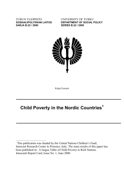 Child Poverty in the Nordic Countries