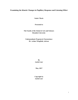 Examining the Kinetic Changes in Pupillary Response