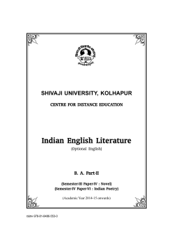 Indian English Literature Paper IV