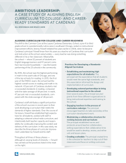 Aligning English Curriculum to College- and Career